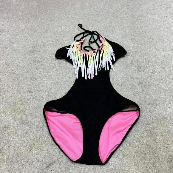 Victoria’s Secret PINK Swimsuit One Piece Black Size Small NWT - Picture 1 of 10